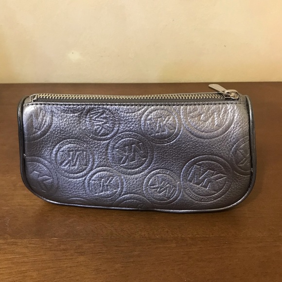 Michael by Michael Kors Silver Embossed Makeup Bag - Picture 6 of 8